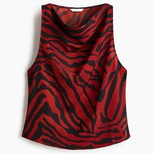 H&M zebra print cowl neck top